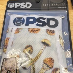 PSD underwear size small. Brand new happy mushroom print.